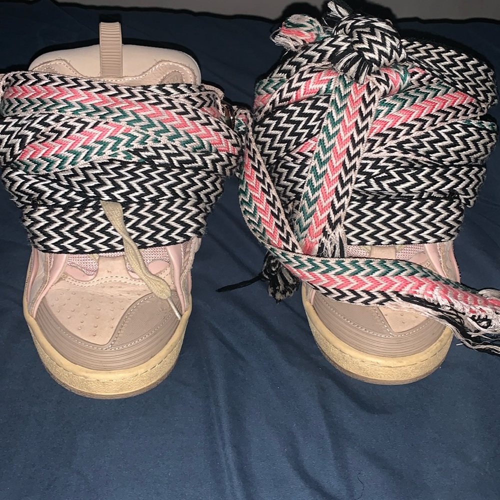 Pink lanvins curb sneakers